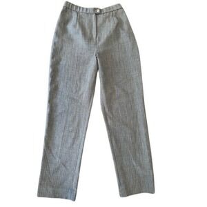 Reflections Vintage Grey Herringbone Pinstripe High Waist Trousers Pants 10T 12B